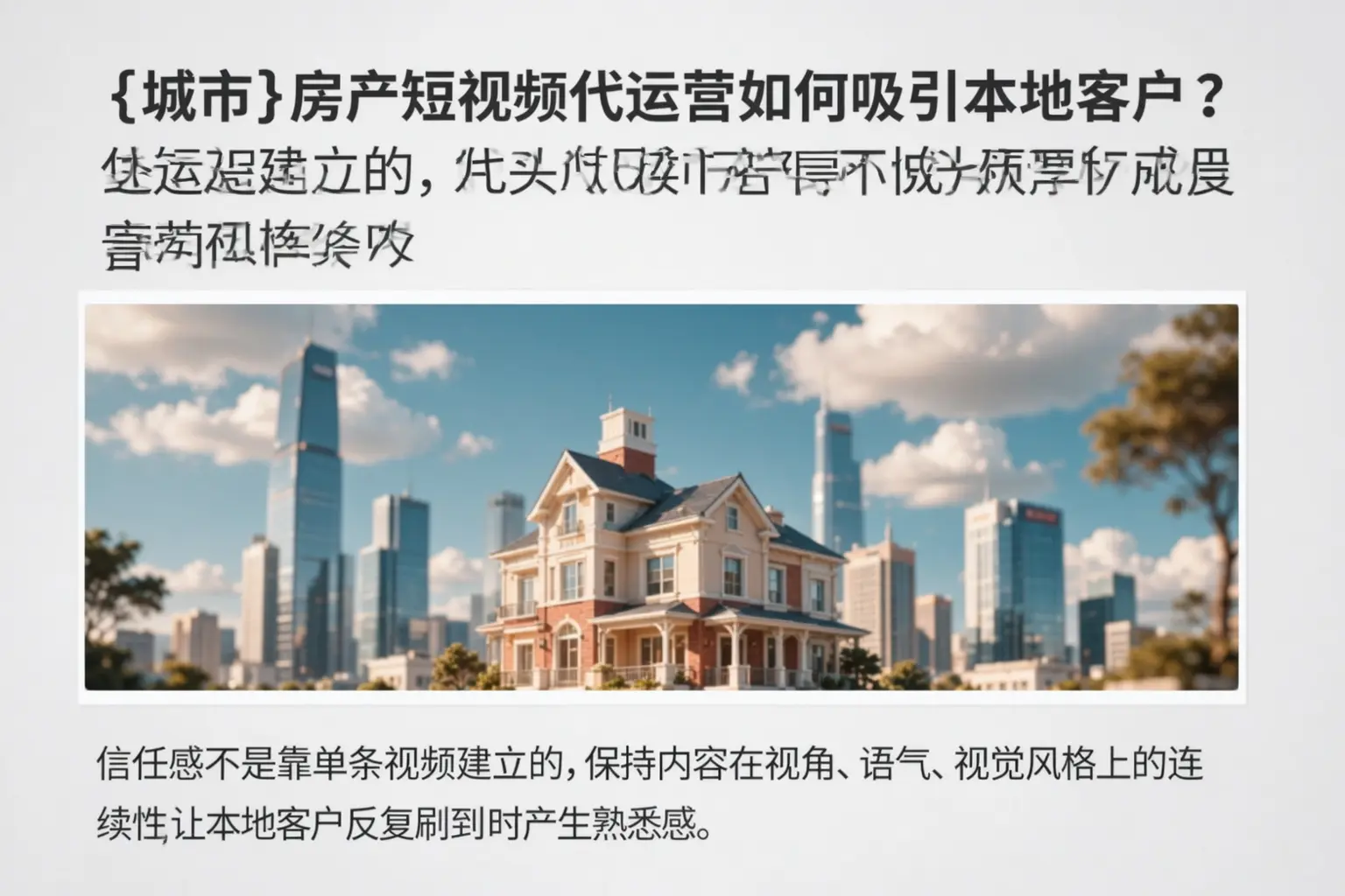 麻栗坡房产短视频代运营如何吸引本地客户?